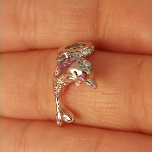 925 Silver Dolphin Nautical Charm - Picture 5 of 12